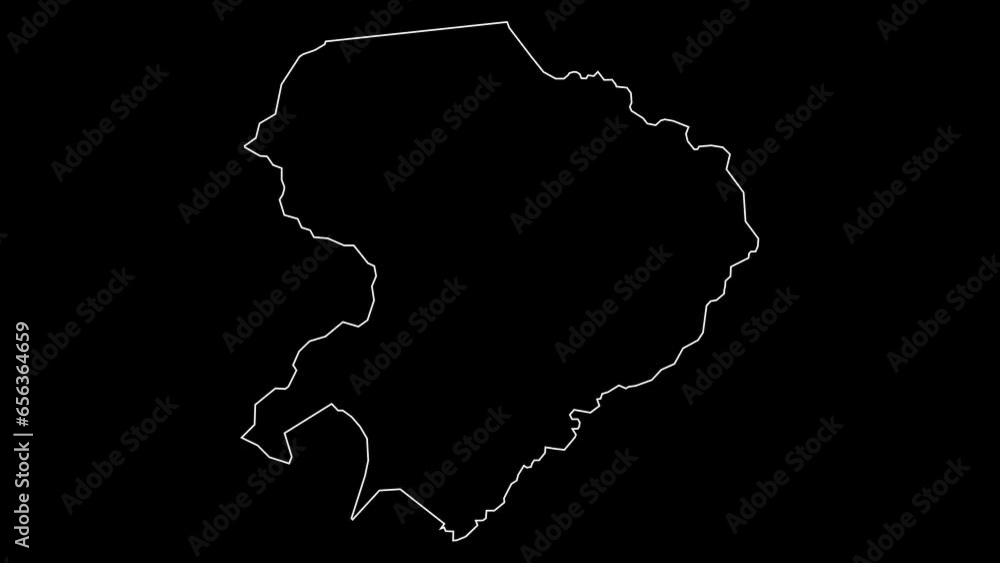 Northern Zambia province map of Zambia outline animation Northern Zambia province map of Zambia outline animation
