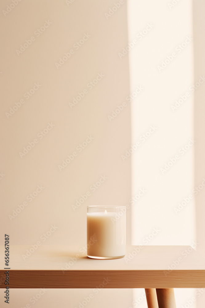 Rustic wooden candle jar on a clean table. Simple elegance and warmth for any room. Rustic wooden candle jar on a clean table. Simple elegance and warmth for any room.