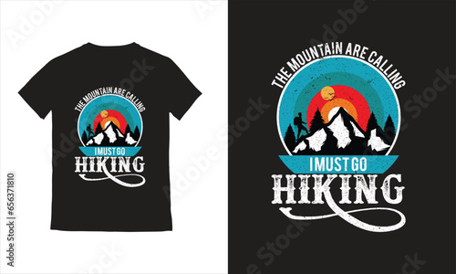 Hiking Outdoor T-shirt Adventure T-shirt a hiker climbing to the top of the mountain.