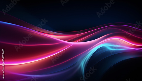 Colorful Purple and blue Neon Light Streaks and Streams