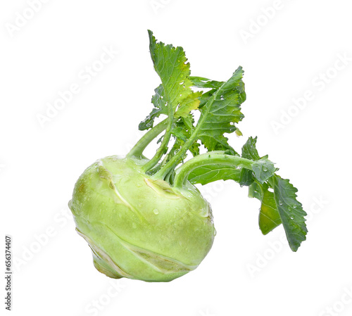 fresh kohlrabi with drop of water isolated, png