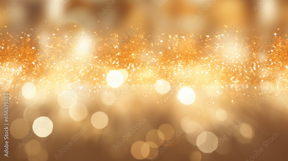 Christmas lightening and bokeh golden background Christmas lightening and bokeh golden background