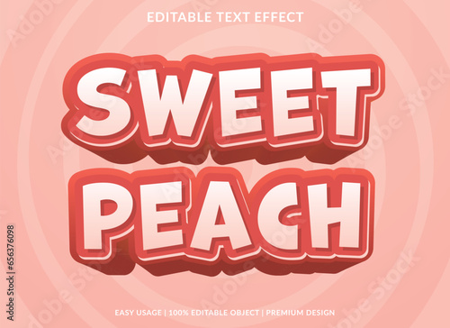 sweet peach text effect template design with 3d style use for business brand and logo
