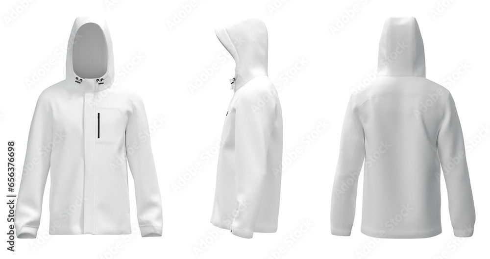 Men’s hooded raincoat jacket. isolated Men’s hooded raincoat jacket. isolated