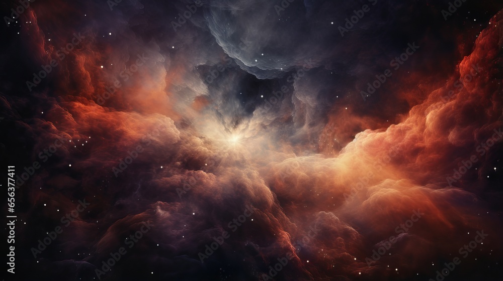 Fototapeta premium Space nebula: a colorful and mysterious cloud of dust and gas in the universe
