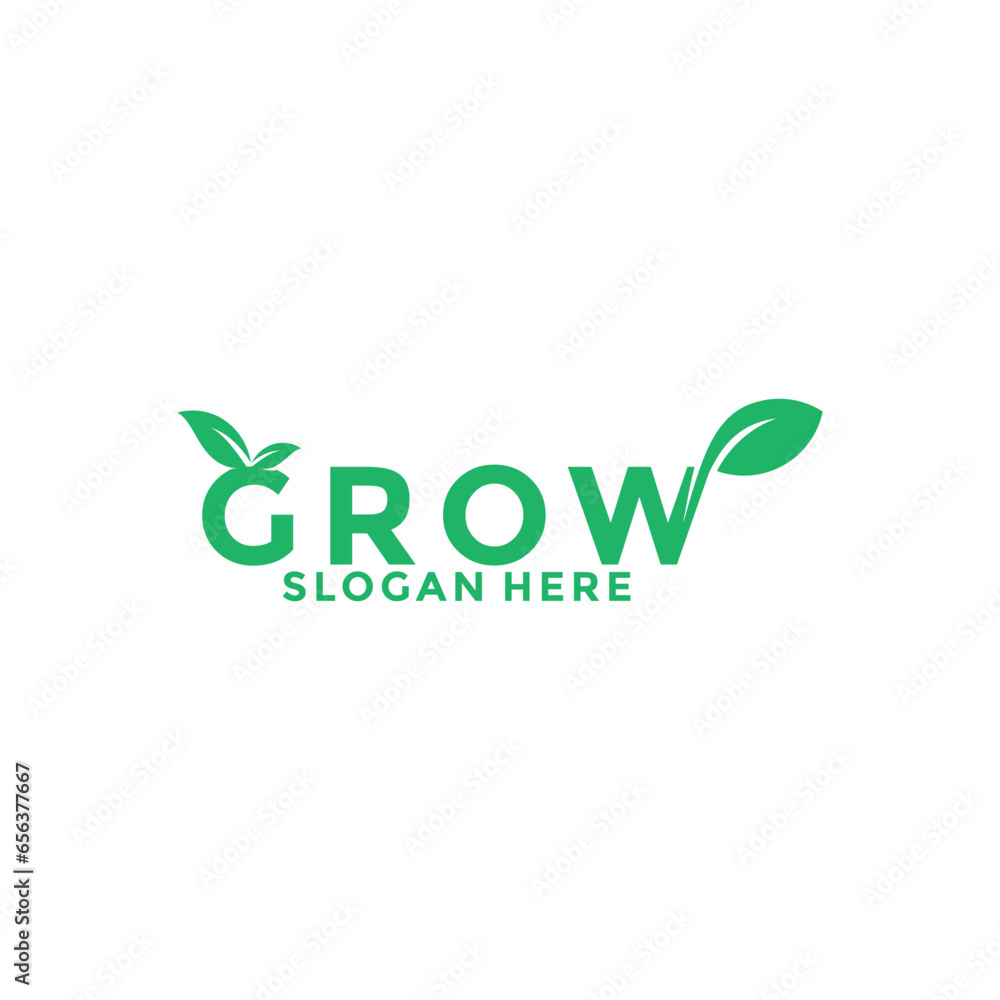 Fototapeta premium Green Seed logo type vector, Grow logo design template