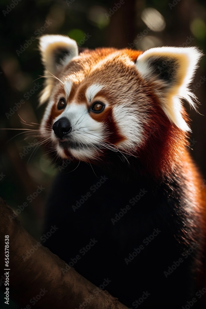 Obraz premium Raccoon sitting on a tree branch