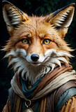 portrait of an old wise fox in fairy tale style, fantasy art. generative ai