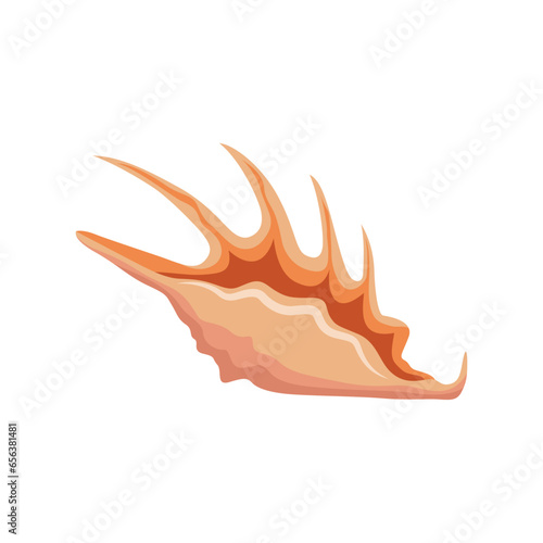Vector illustration single or set of sea shell in flat style. Animal various mollusc shell in cartoon. Design element for summer beach ocean aquatif life holiday