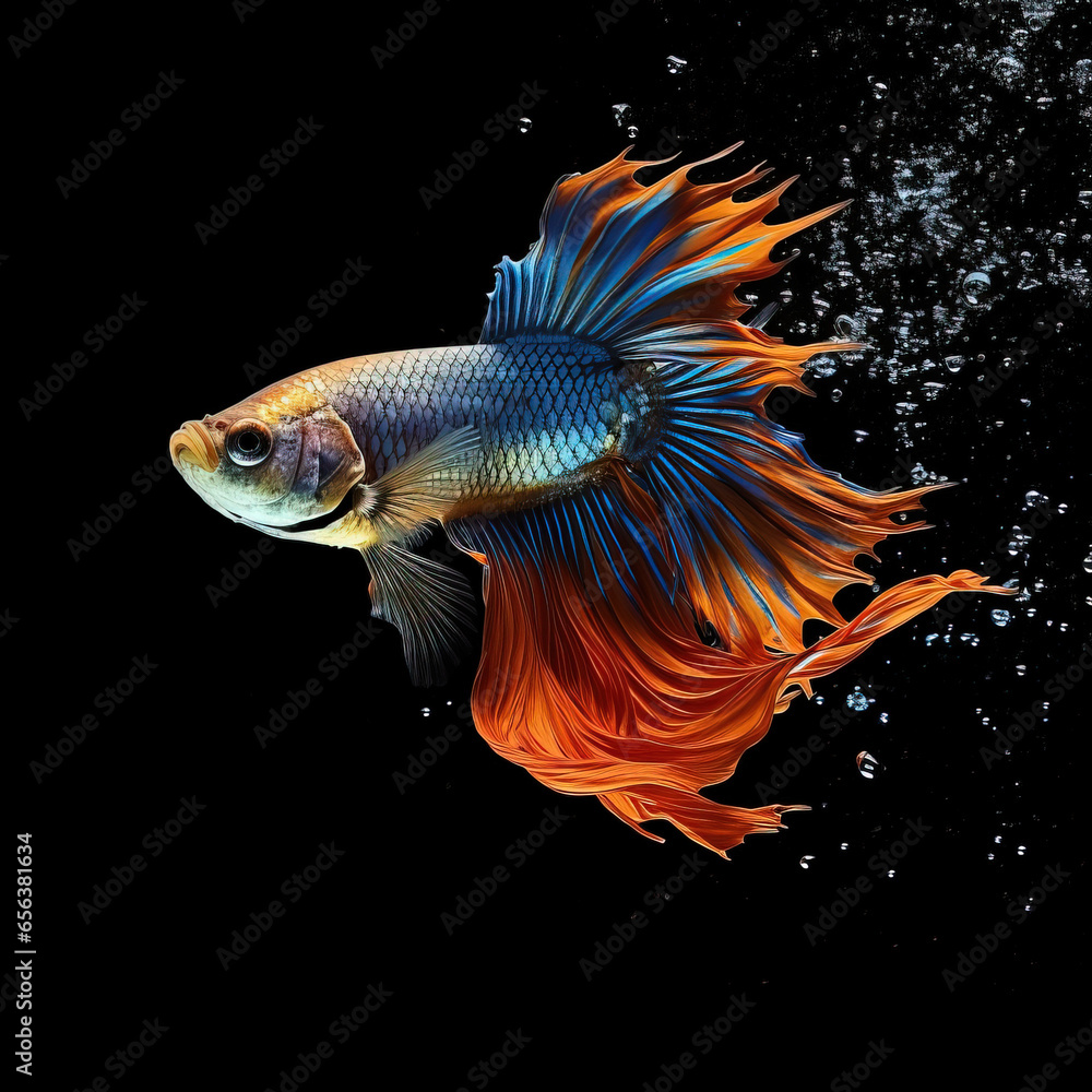 goldfish in aquarium. Generative AI goldfish in aquarium. Generative AI