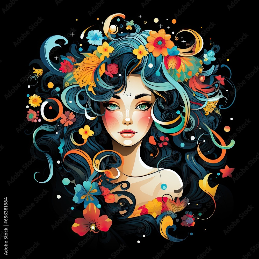 vector portrait of a girl vector portrait of a girl