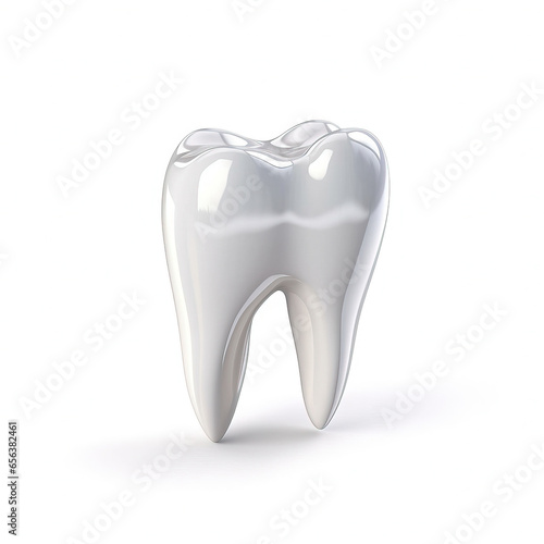 Tooth on white background. Generative AI