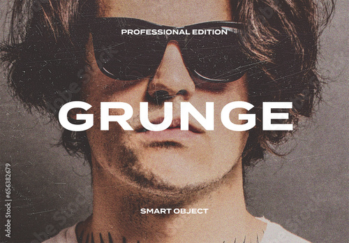 Grunge Raw Texture Photo Effect Mockup Template Texture Overlay Print