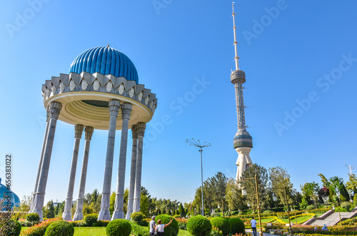 scenic view of Tashkent TV tower from Memorial to the Victims of Repression