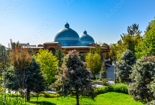 blue domes of Museum of Victims of Political Repression in Tashkent, Uzbekistan