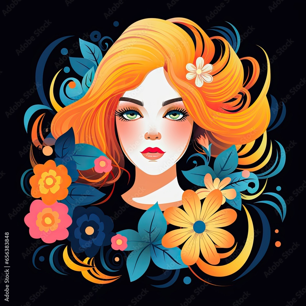 vector portrait of a girl vector portrait of a girl