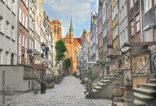 Mariacka Street in the old town of Gdańsk in Poland photo