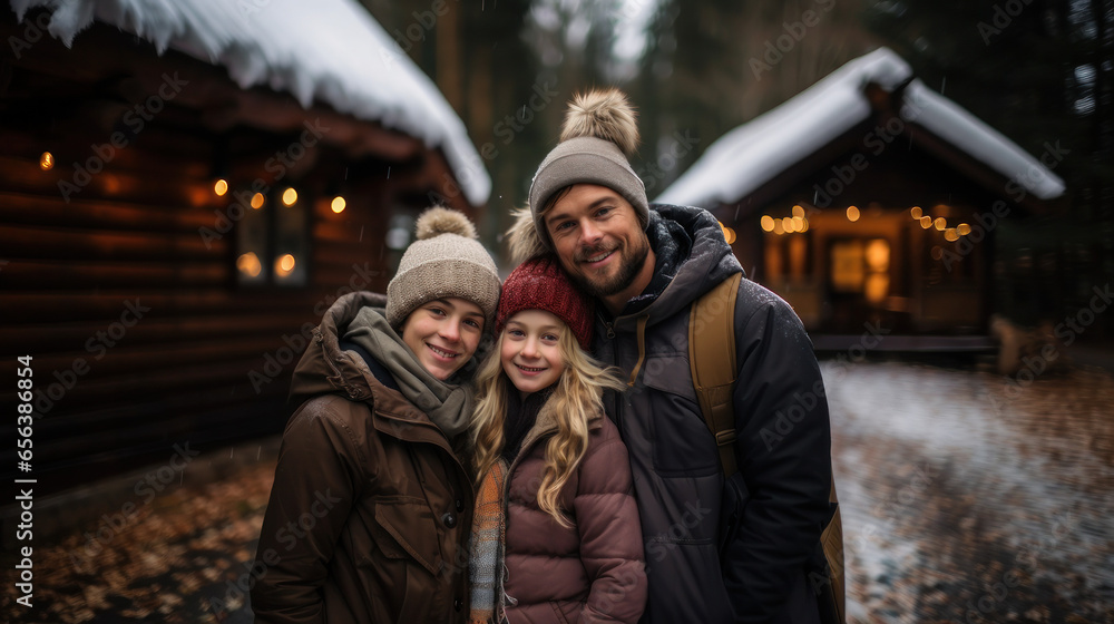 Enchanting Christmas Family Portrait, Generative AI Enchanting Christmas Family Portrait, Generative AI