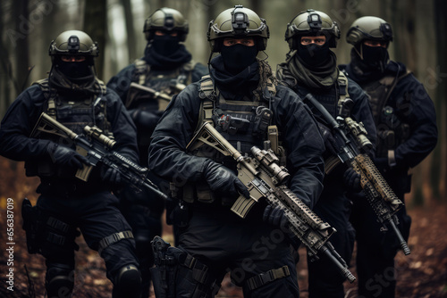 special forces squad with tactical gear © Kien