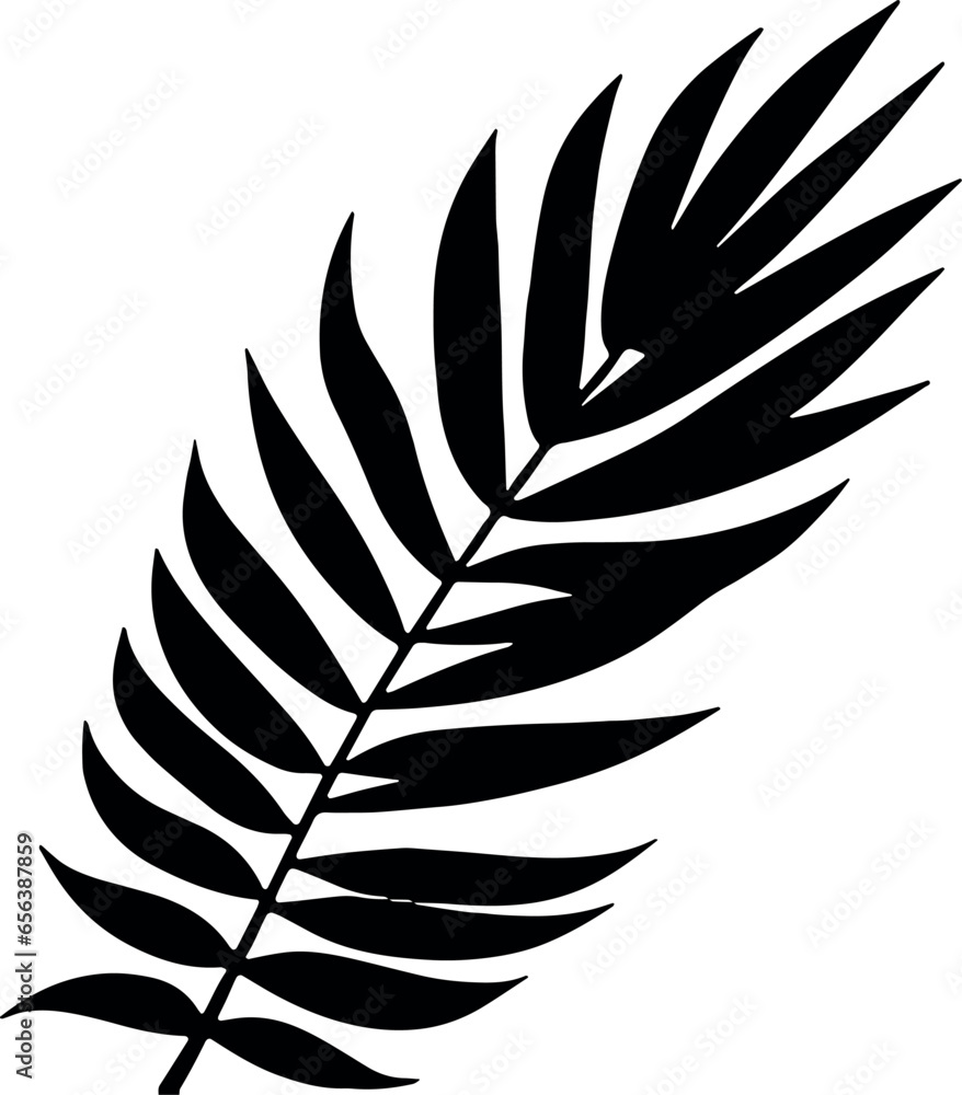 Naklejka premium Tropical vibes immersed in palm leaf silhouettes. A mesmerizing, transparent vector image capturing the essence of lush greenery. Generative AI