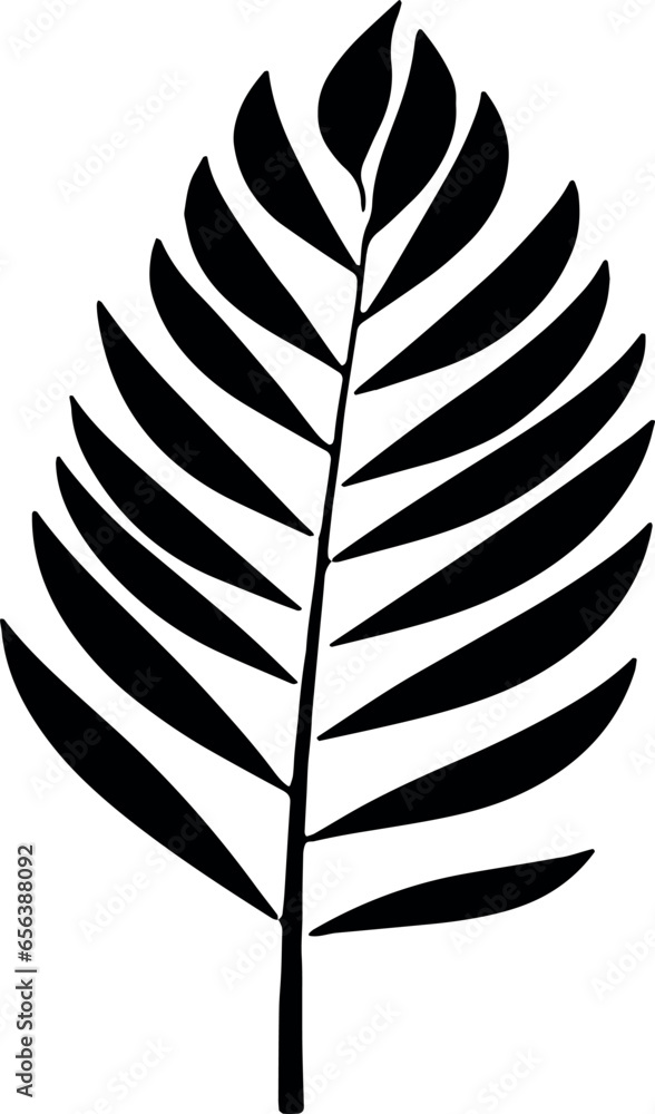Obraz premium Tropical charm embodied in palm leaf silhouettes, elegantly crafted as vector art, presented against a transparent background. Generative AI 