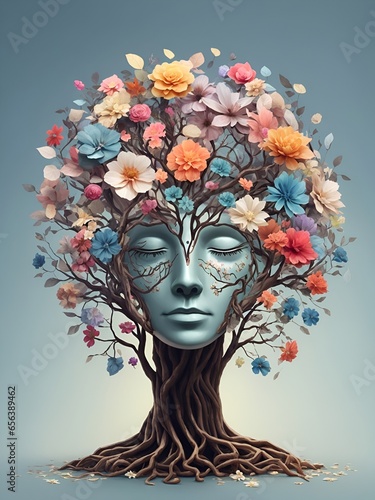 Flower Face Tree - Closed Eyes