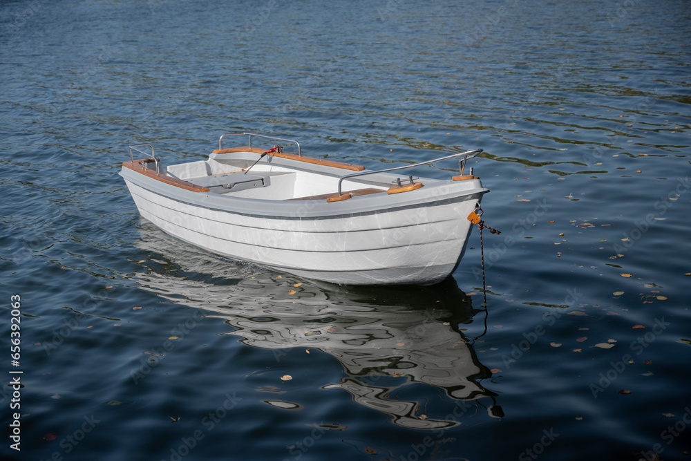 white boat on the lake