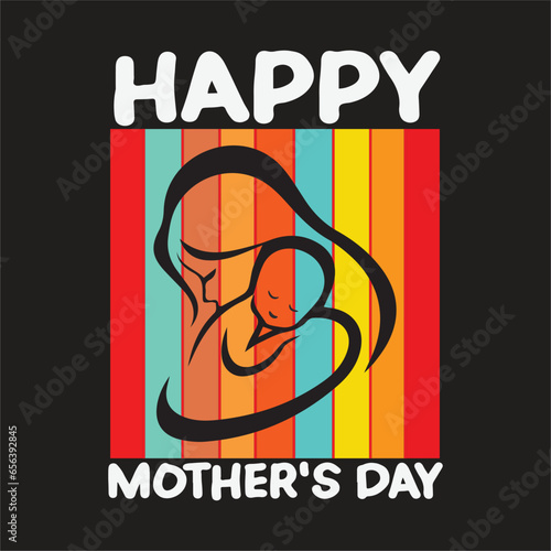 Happy mother's day,world best mom,my first mother day,mom the hert of the family,worid best mom ever t- shirt design. photo