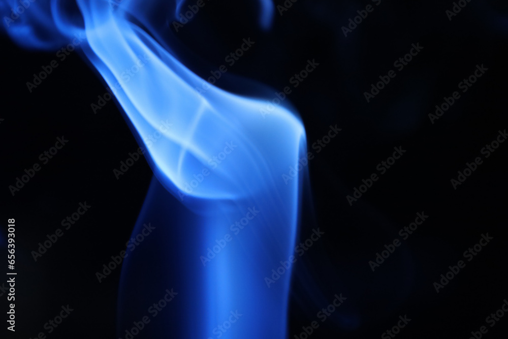 Blue smoke on a dark background, fog pattern, detailed smoke shapes Blue smoke on a dark background, fog pattern, detailed smoke shapes