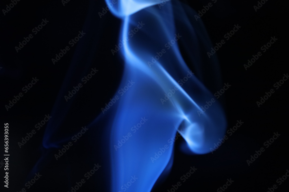 Blue smoke on a dark background, fog pattern, detailed smoke shapes Blue smoke on a dark background, fog pattern, detailed smoke shapes