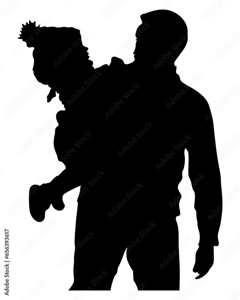 Father Daughter Father's Day Silhouette Vector Art