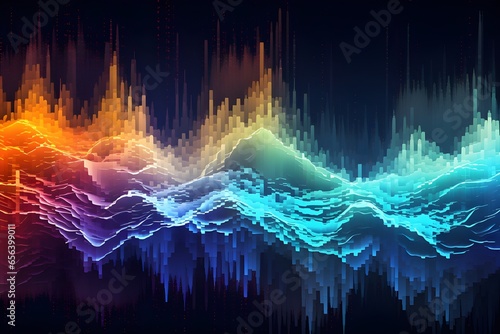 Abstract sound wave colorful and fractal background