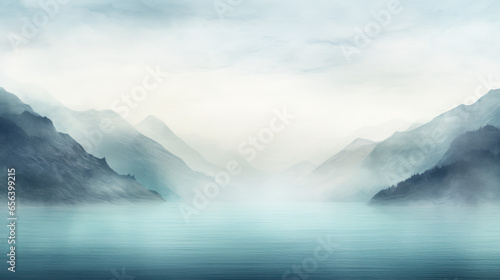 landscape with fog. Generative AI © ArtSpree