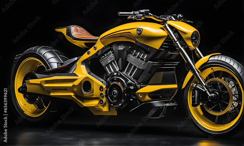 Beautiful motorcycle with modern automobile concept Beautiful motorcycle with modern automobile concept