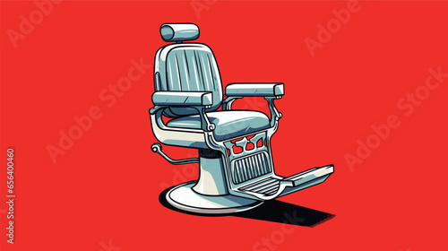 Drawing of a barber chair on a plain background vector, Generative AI