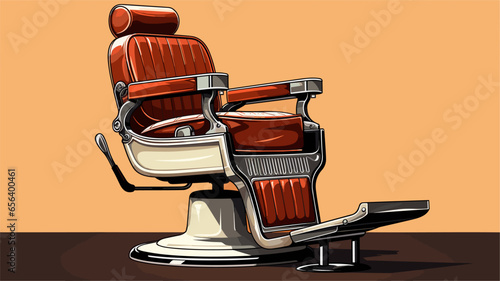 Drawing of a barber chair on a plain background vector, Generative AI