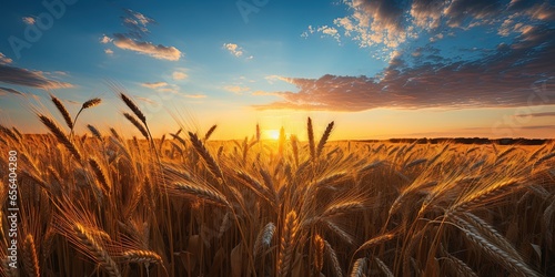 Banner of wheat field at sunset © Coosh448