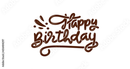 Happy Birthday, text lettering illustration vector. It is perfect for creating birthday cards, invitations, or any celebratory designs with a warm and festive vibe.