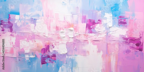 Closeup of abstract rough colorful multicolored pink art painting texture, with oil brushstroke, pallet knife paint on canvas, dripping color