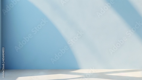 Light blue abstract background with window shadows for product display