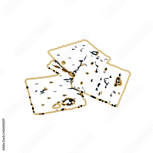 color sketch of a cracker cake with a transparent background