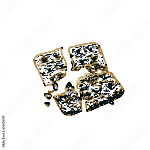 color sketch of a cracker cake with a transparent background
