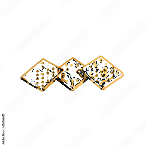color sketch of a cracker cake with a transparent background