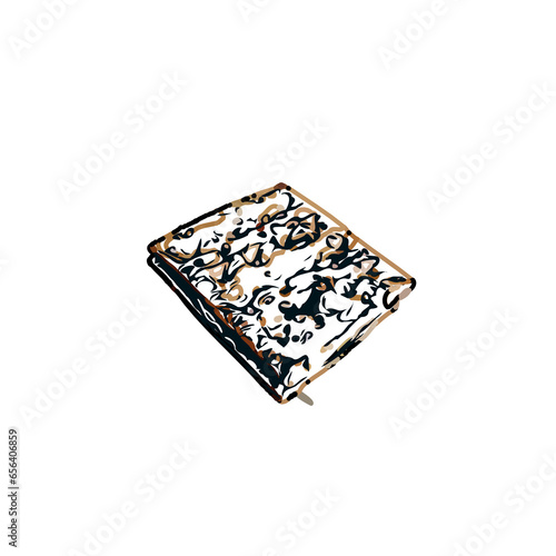 color sketch of a cracker cake with a transparent background