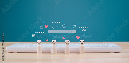 Search engine optimization, SEO, search engine information, social media, high-speed internet dolls Searching for information in global network simulation areas