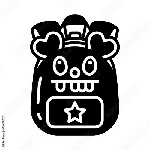 Bag pack icon in vector. Illustration