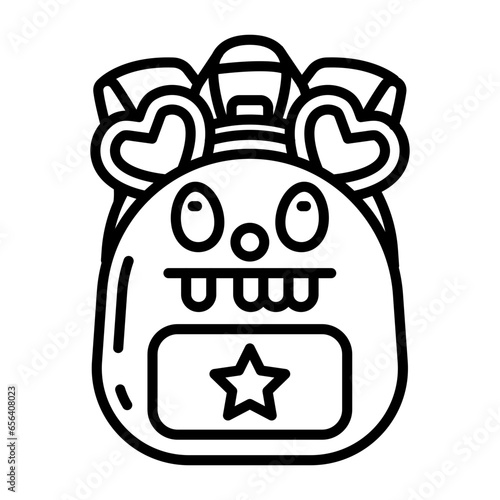 Bag pack icon in vector. Illustration