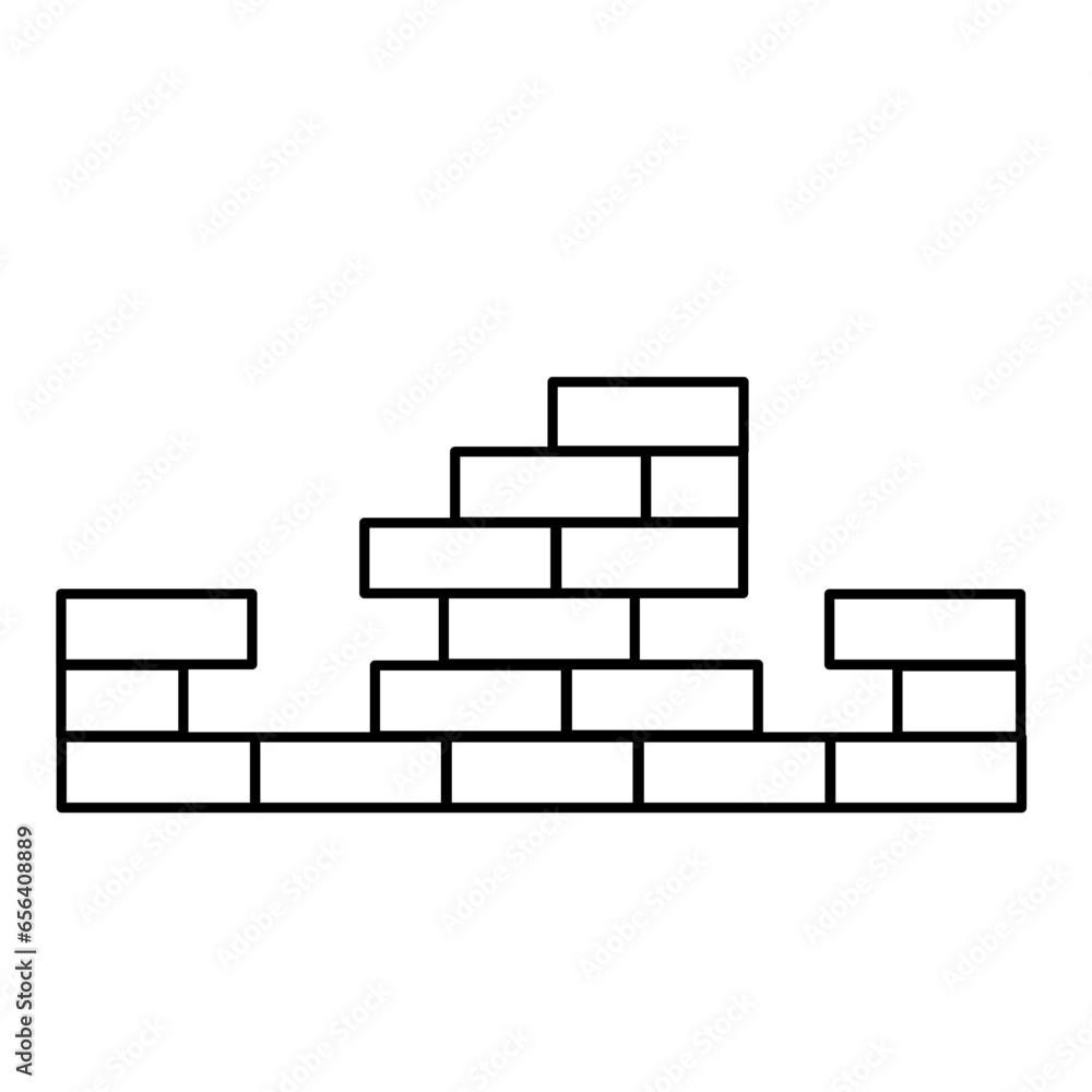 brick wall line icon brick wall line icon