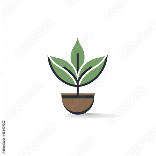 plant in pot 2d icon