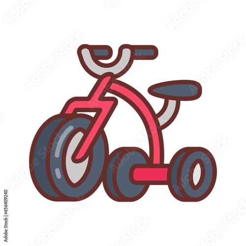 Tricycle icon in vector. Illustration